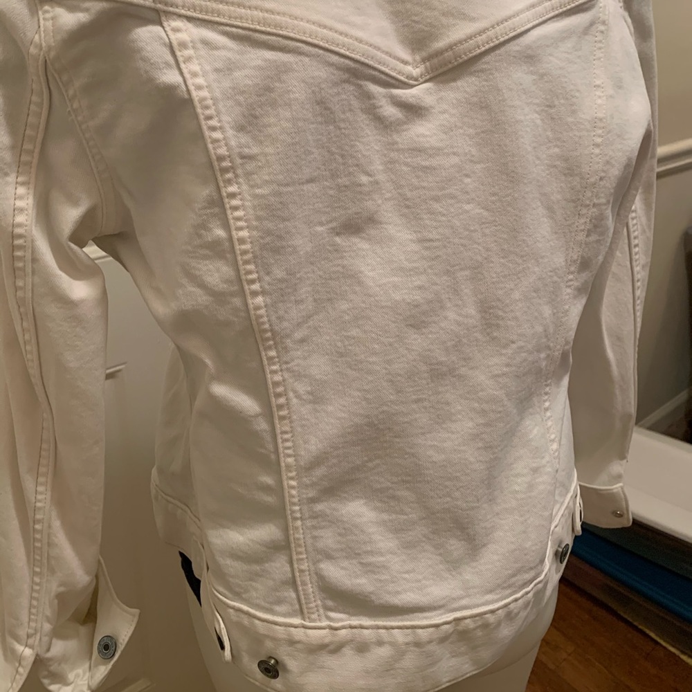 Gap, Medium, White Blue Jean Jacket - image 8